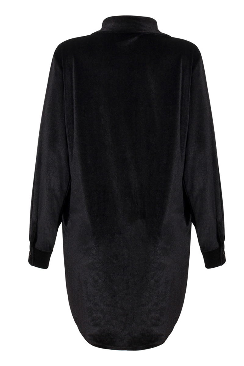 Stilla | Casual og Ensfarvet Patchwork Bluser Med Krave