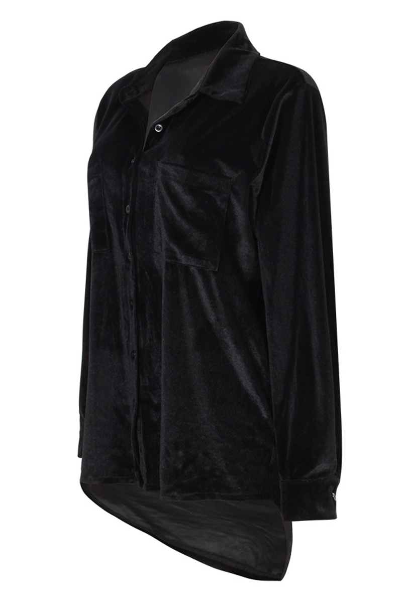 Stilla | Casual og Ensfarvet Patchwork Bluser Med Krave