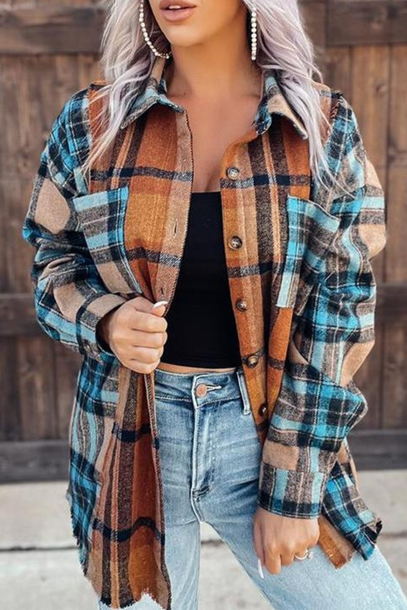 Stilla | Casual Ternet Patchwork Bluser Med Omslået Krave