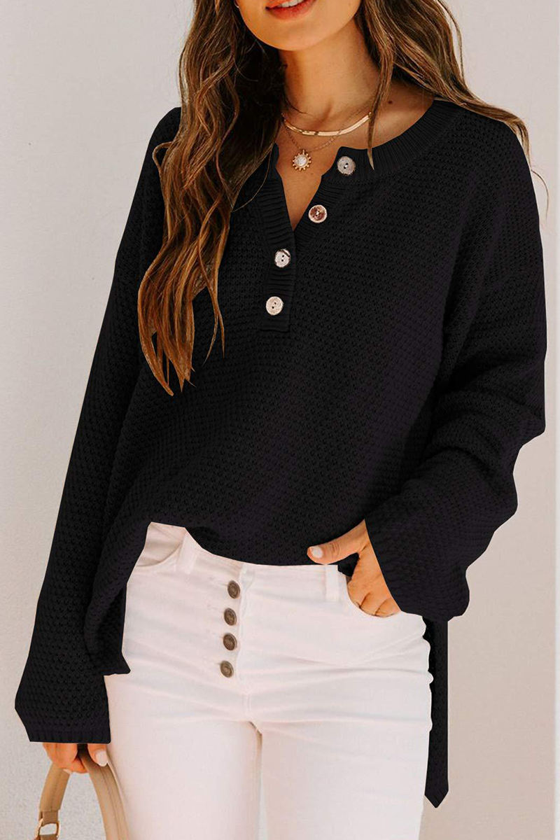 Stilla | Casual V-udskæring Pullover Med Fast Loop