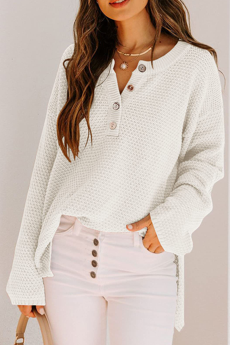 Stilla | Casual V-udskæring Pullover Med Fast Loop