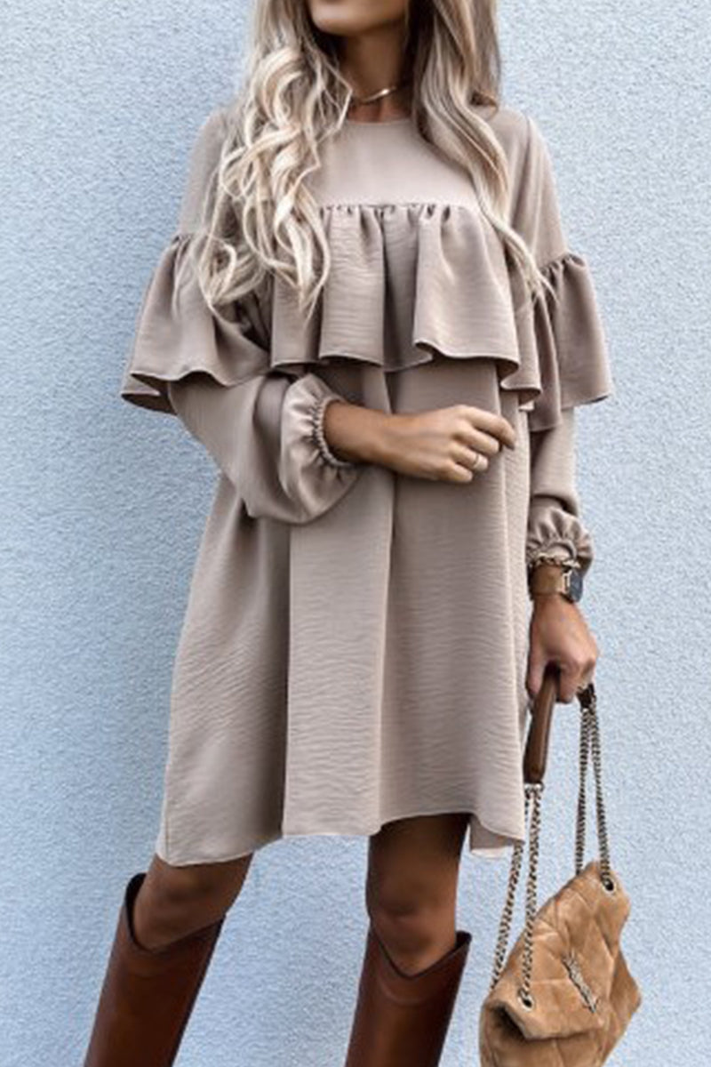 Stilla | Work Solid Fold O Neck Plisserede Kjoler