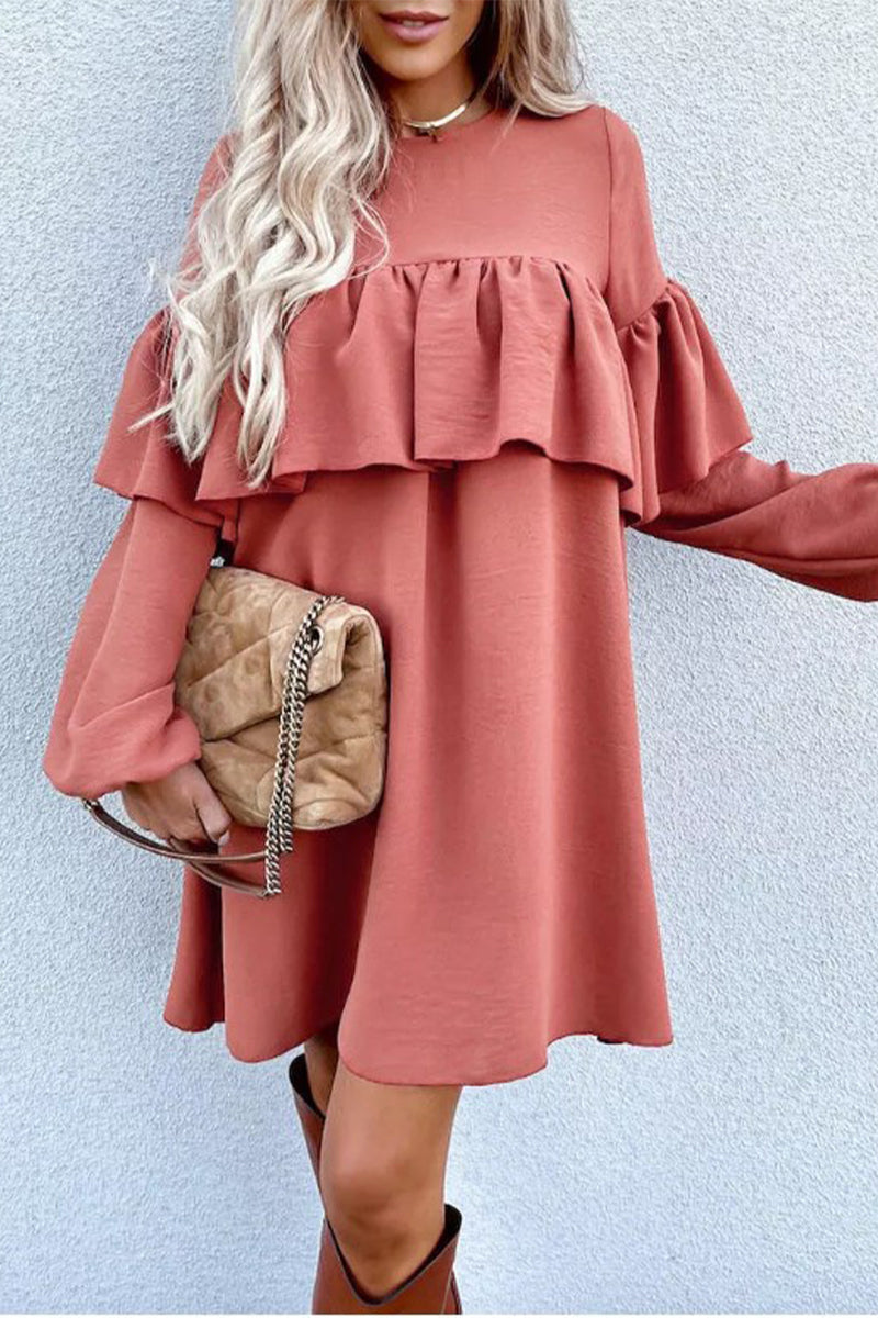 Stilla | Work Solid Fold O Neck Plisserede Kjoler