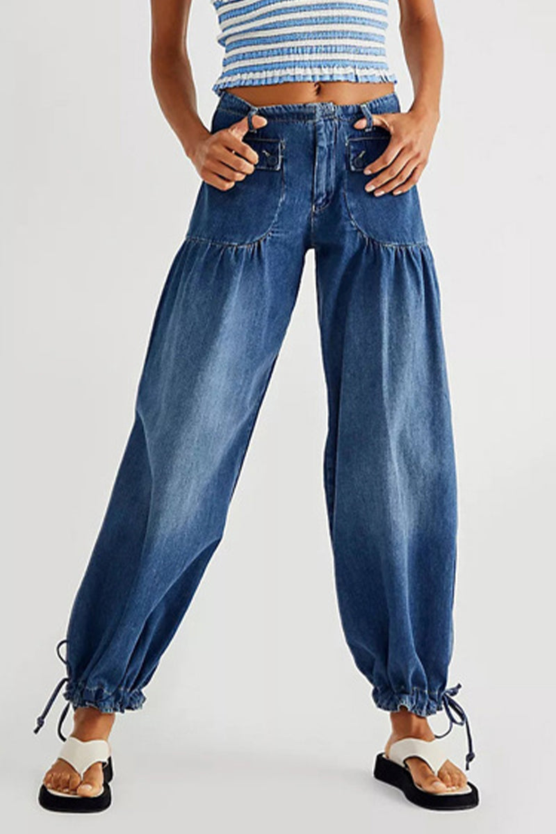 Stilla | Gade Solid Patchwork Høj Talje Los Denim Jeans