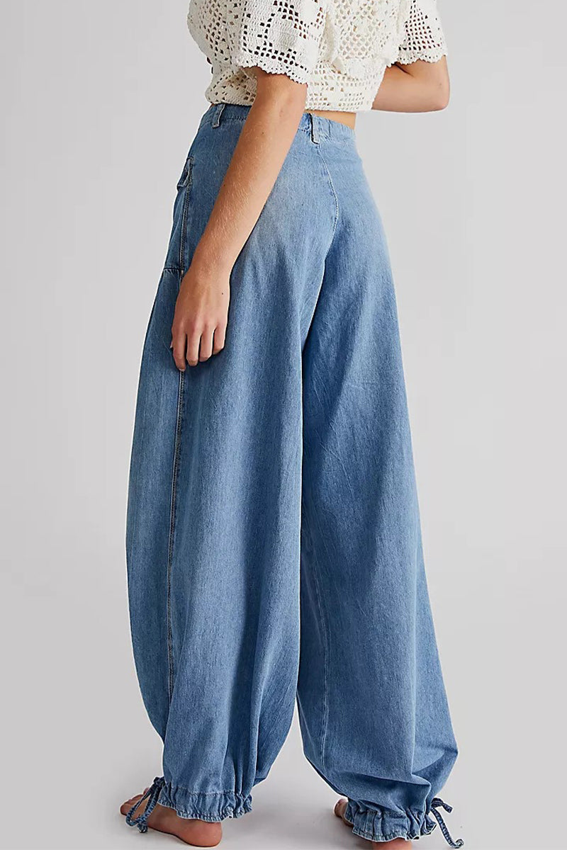 Stilla | Gade Solid Patchwork Høj Talje Los Denim Jeans