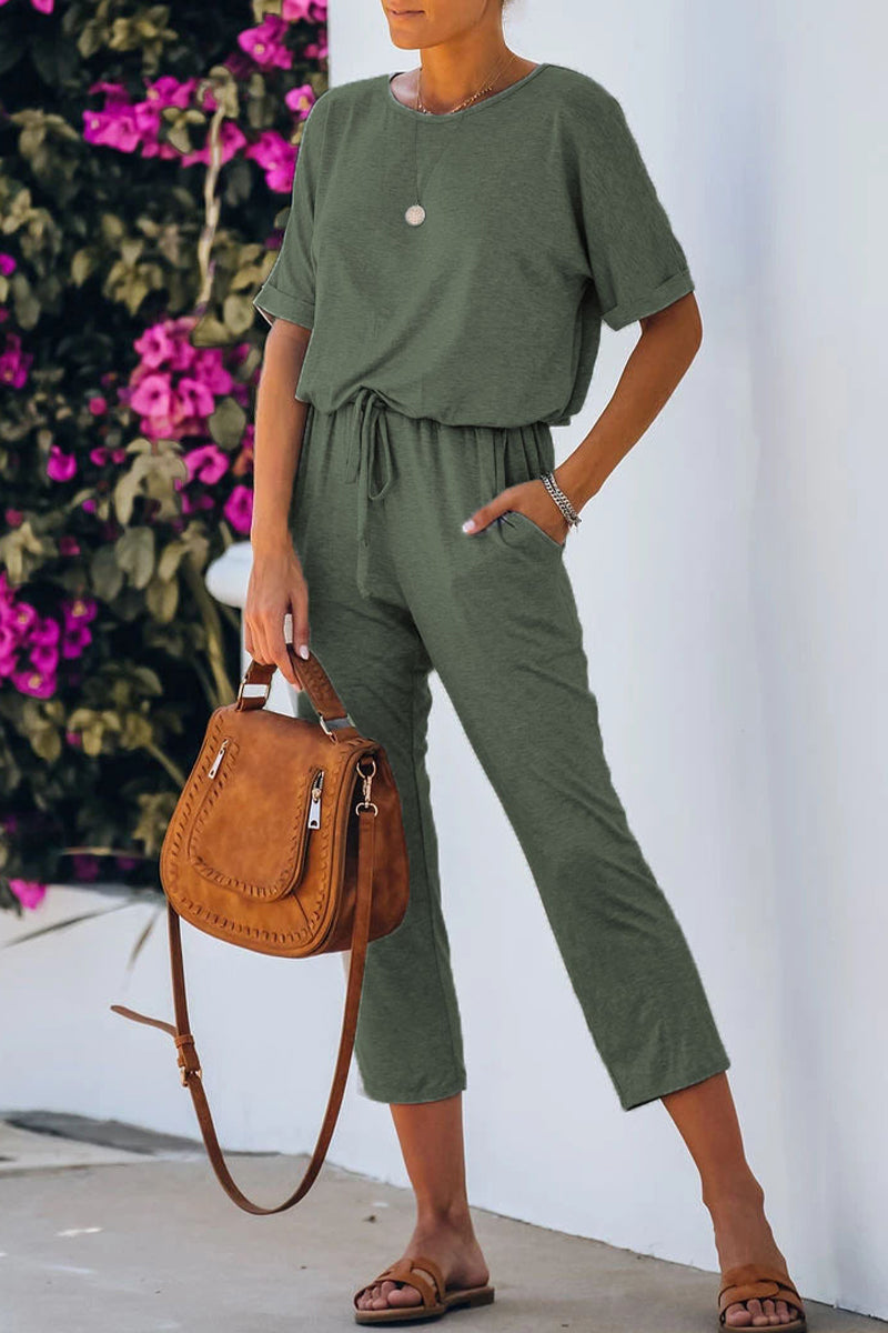 Stilla | Afslappet Simplicity Solid Solid Color O Hals Regular Jumpsuits