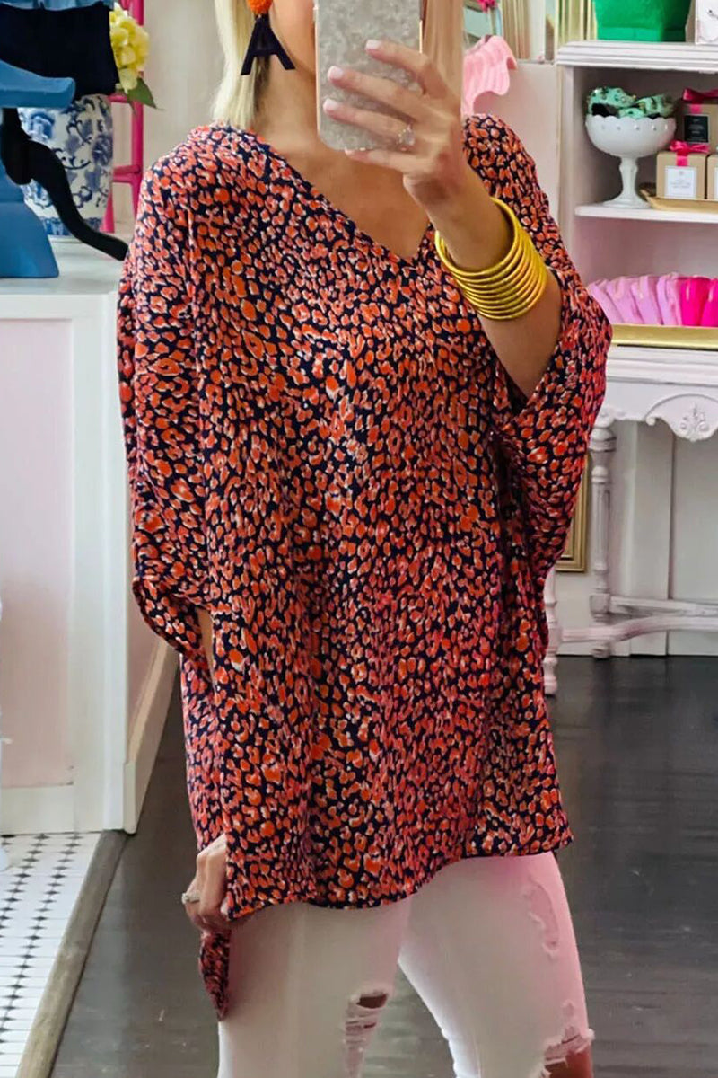 Stilla | Leopard Kontrast V-hals T-shirts