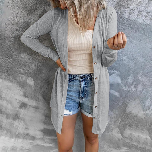 Stilla | Langærmet Cardigan med Knapper