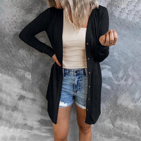 Stilla | Langærmet Cardigan med Knapper