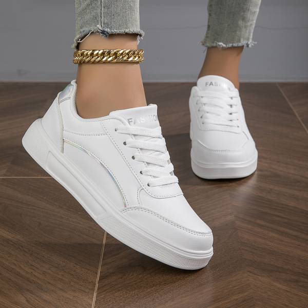 Stilla | Sneakers Hvide Sneakers Med Guld/sølv Detaljer