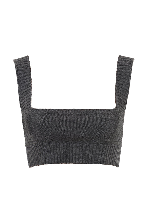 Stilla | Antracitfarvet Kashmir Mix Bralette Med Bukser