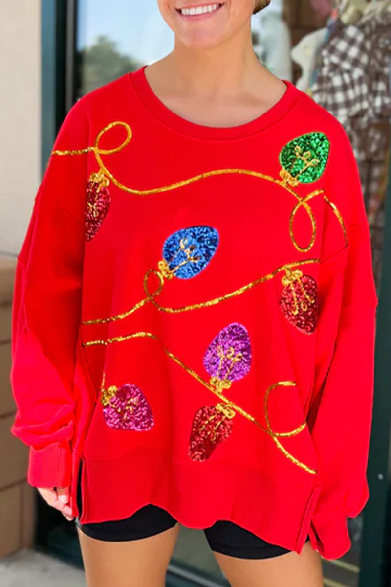 Stilla | Lette Rundhalstoppe Med Glitter i Color Blocking
