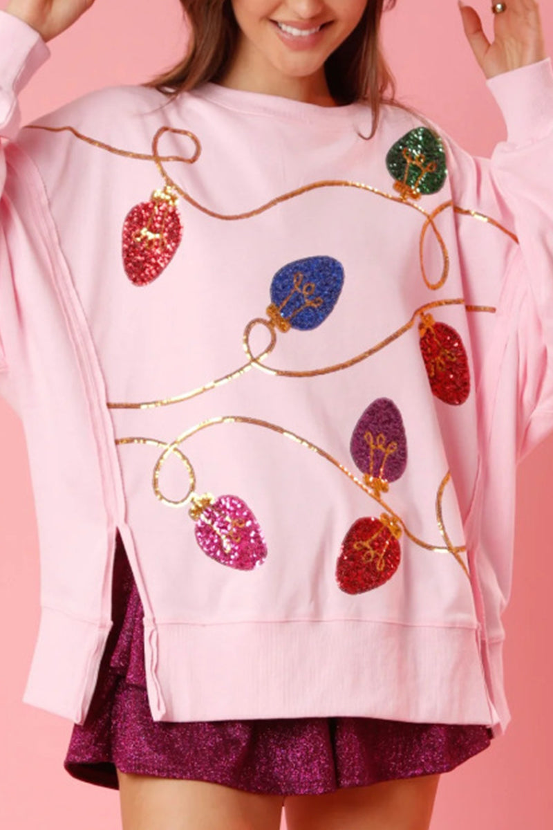 Stilla | Lette Rundhalstoppe Med Glitter i Color Blocking