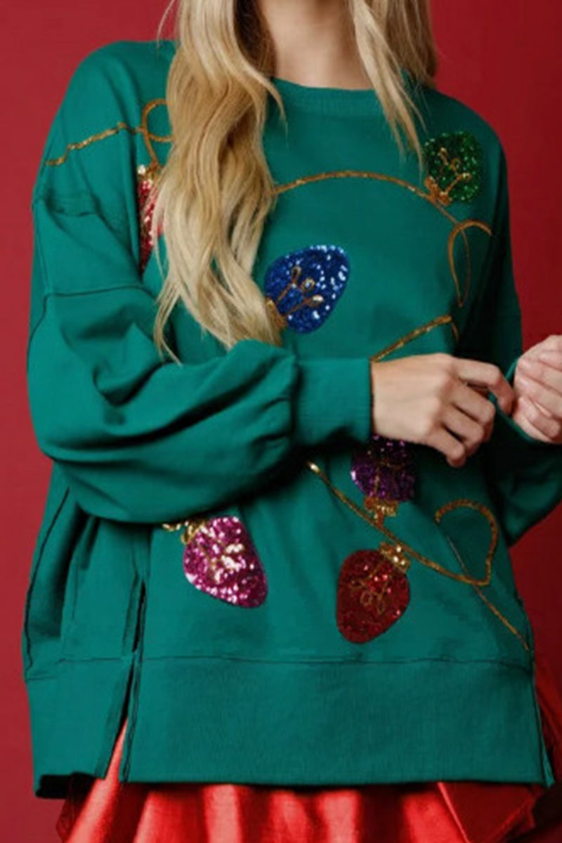 Stilla | Lette Rundhalstoppe Med Glitter i Color Blocking