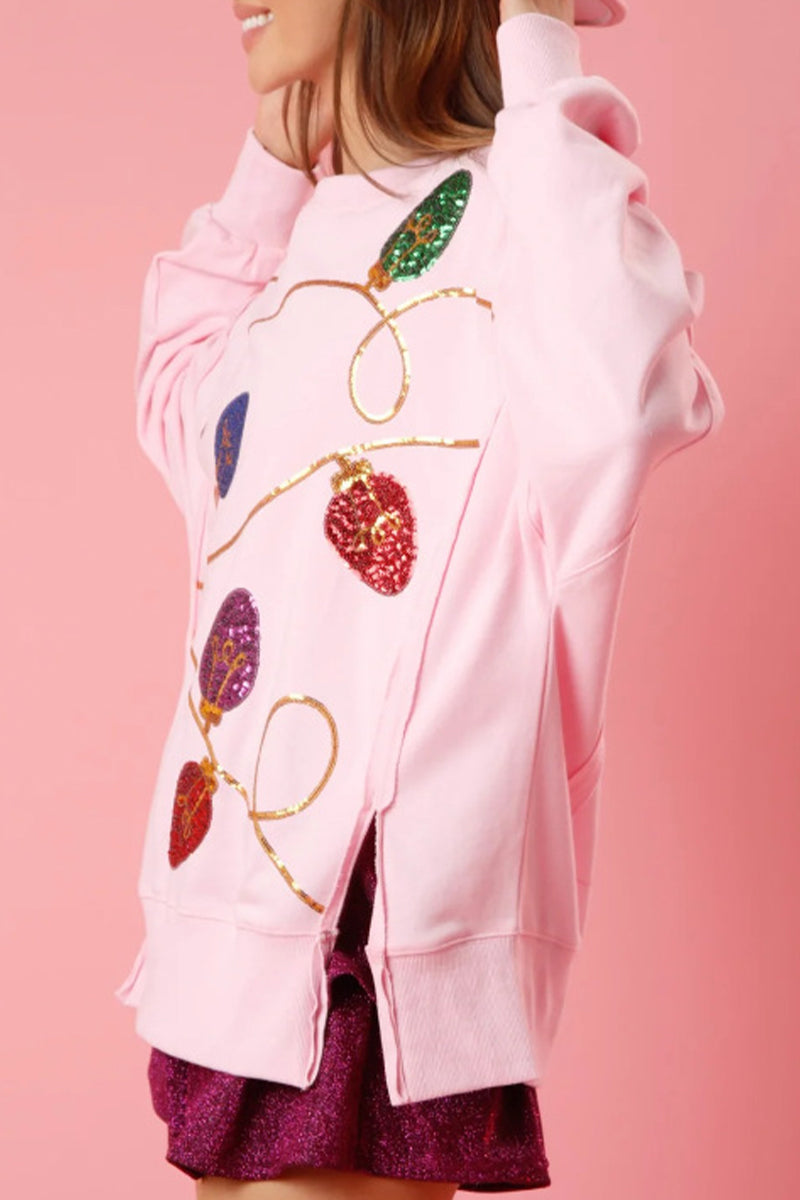 Stilla | Lette Rundhalstoppe Med Glitter i Color Blocking
