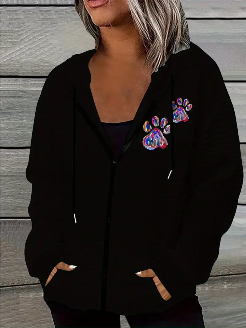 Stilla | Vaffelstruktur Hoodie med pote mønster