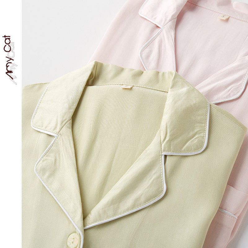 Dame højkvalitets satin pyjamas sæt med elegante detaljer og behagelig pasform Stilla
