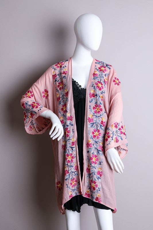 Stilla | Anemone Garland Broderet Kimono