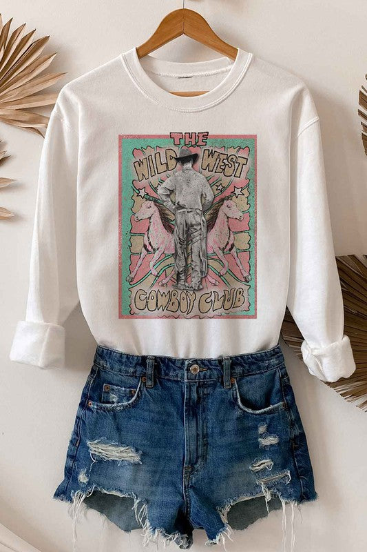Stilla | West Cowboy Grafik Plus Size Sweatshirt