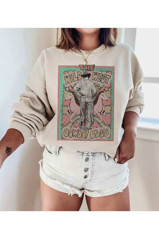 Stilla | West Cowboy Grafik Plus Size Sweatshirt