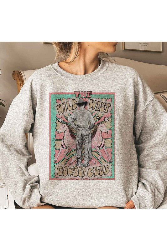 Stilla | West Cowboy Grafik Plus Size Sweatshirt