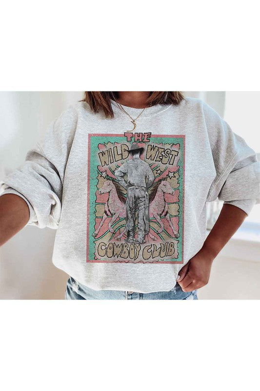 Stilla | West Cowboy Grafik Plus Size Sweatshirt