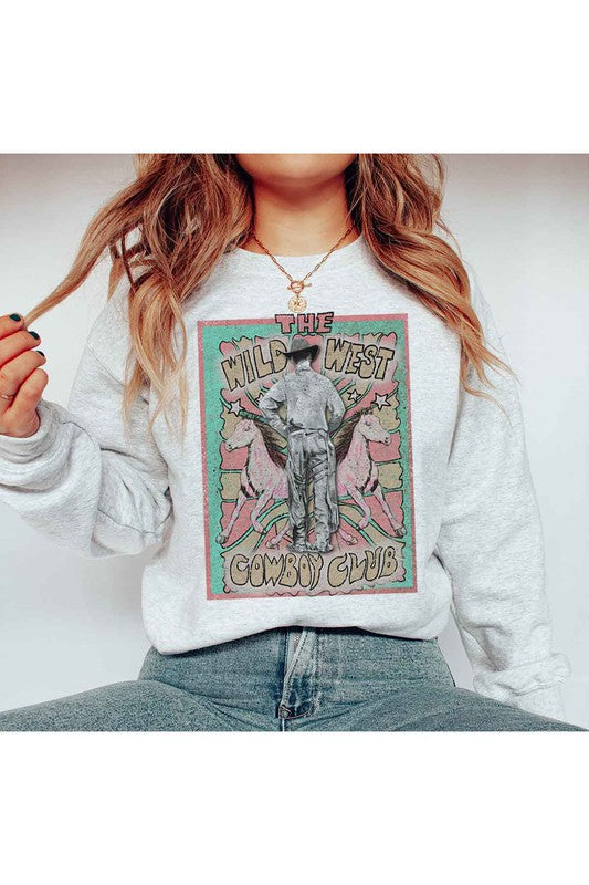 Stilla | West Cowboy Grafik Plus Size Sweatshirt