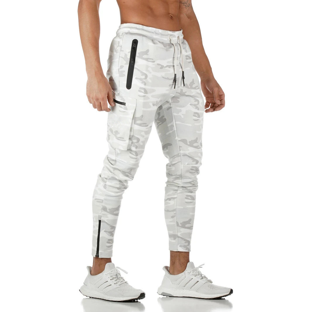 Herrer Multifunktionel Slim-Fit Joggingbukser med sidelommer med lynlås og elastisk talje Stilla