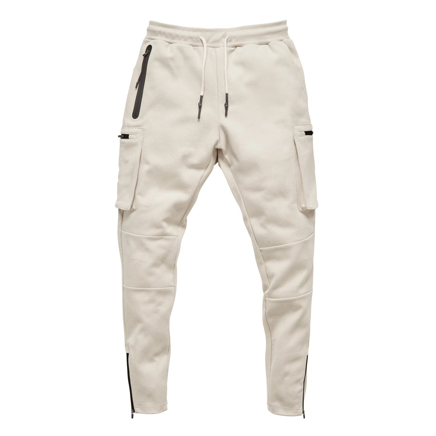 Herrer Multifunktionel Slim-Fit Joggingbukser med sidelommer med lynlås og elastisk talje Stilla