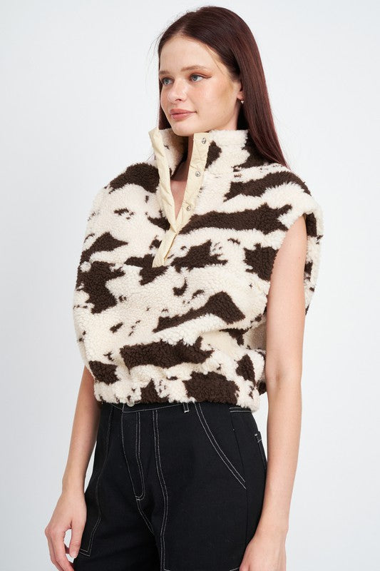 Stilla | Print Veste Med Lynlås