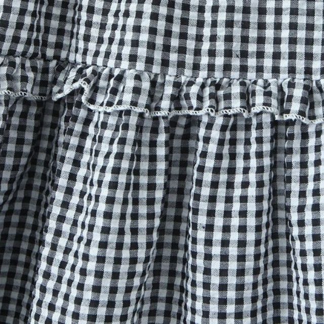 Stilla | lagdelt gingham midiskirt med flæsedetaljer