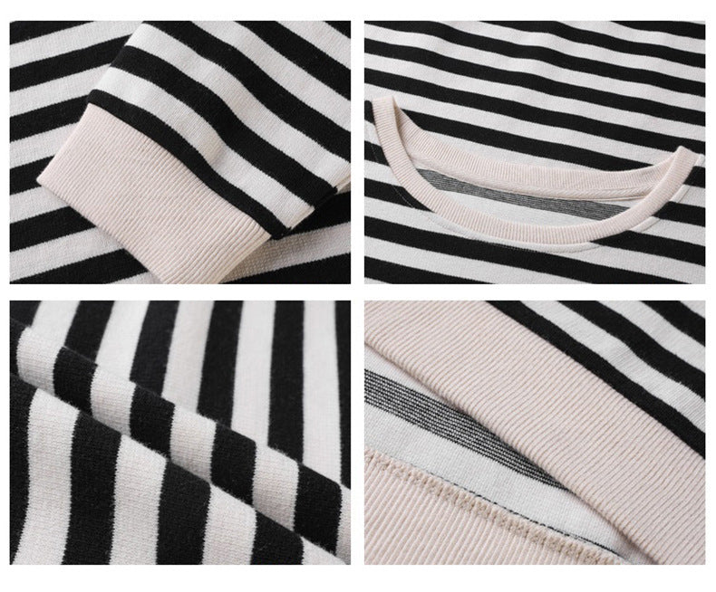 Stilla | Retro Stribet Bluse Med Lange Ærmer