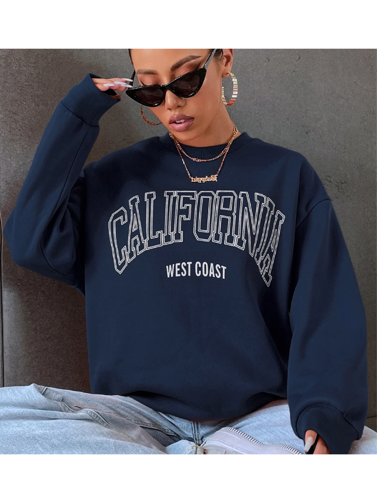 Stilla | Overstørrelse Sweatshirt Med California Tekstoptryk Til Damer