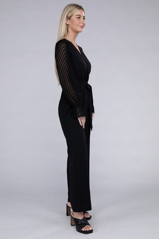 Stilla | Ærme Og Bred Ben Jumpsuit