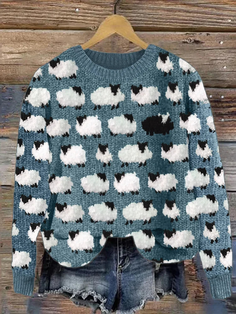 Stilla | Pullover af uld med fåreprint