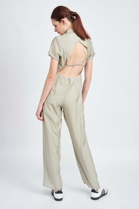Stilla | Ærmeløs Jumpsuit Med Åben Ryg