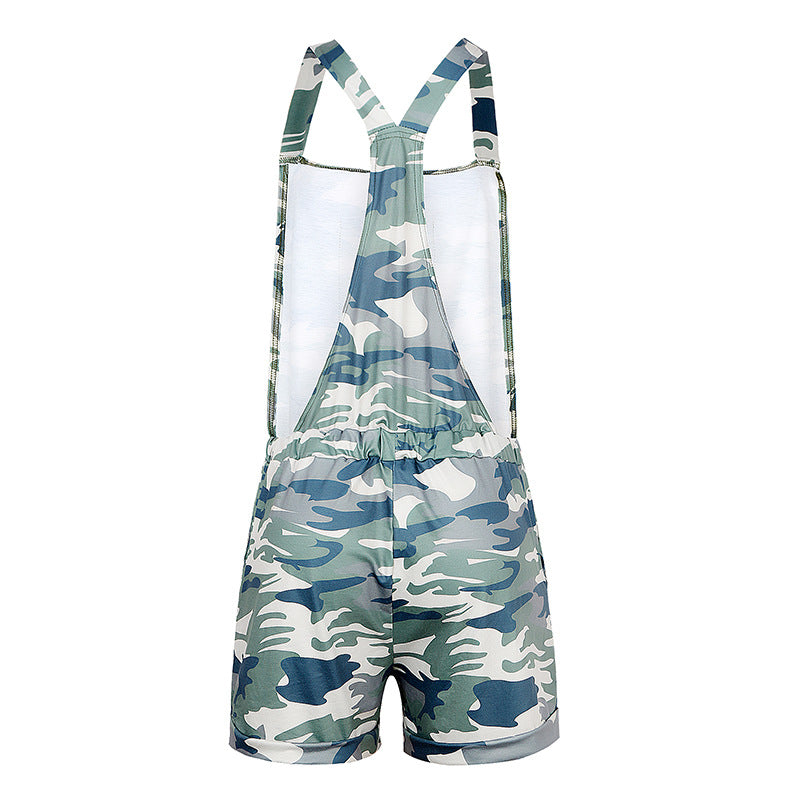 Dame afslappet jumpsuit med camouflage mønster og praktiske lommer Stilla