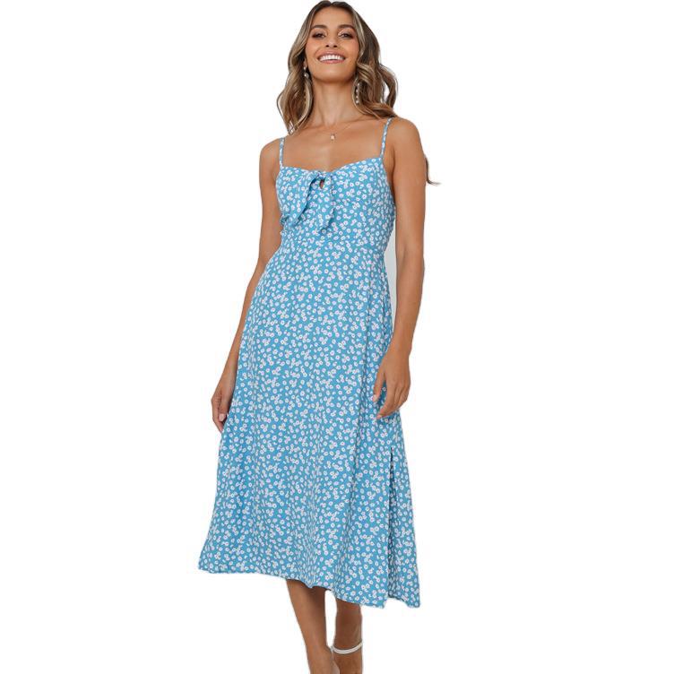 Dame A-linje maxikjole med knapdetaljer Stilla