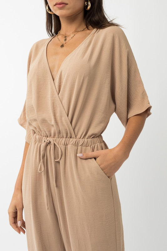 Stilla | Ærme Surplice Jumpsuit