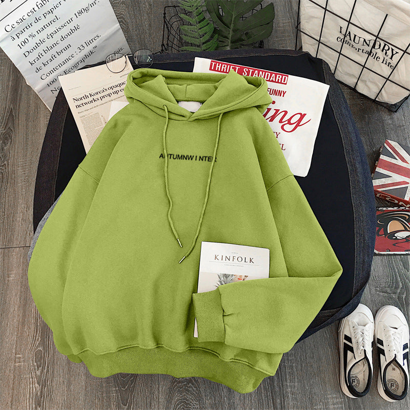 Femme Bekvem Oversized Hoodie med Efterårs-Vinter Tryk Stilla