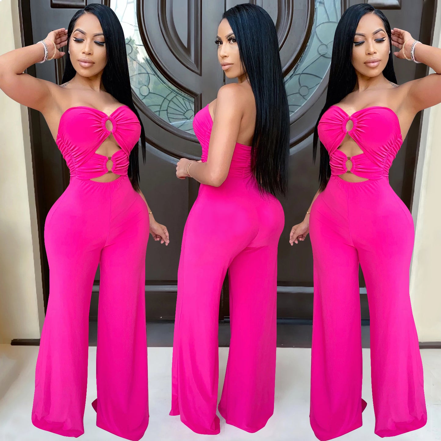 Dame Elegant Jumpsuit med figurtilpasset design og cut-out detaljer Stilla