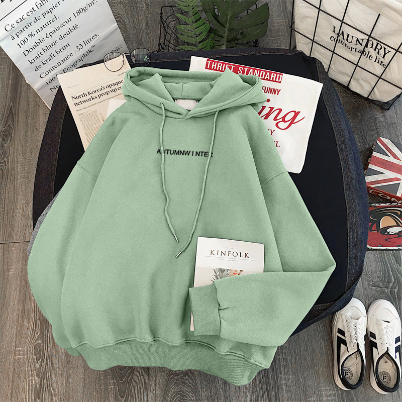 Femme Bekvem Oversized Hoodie med Efterårs-Vinter Tryk Stilla