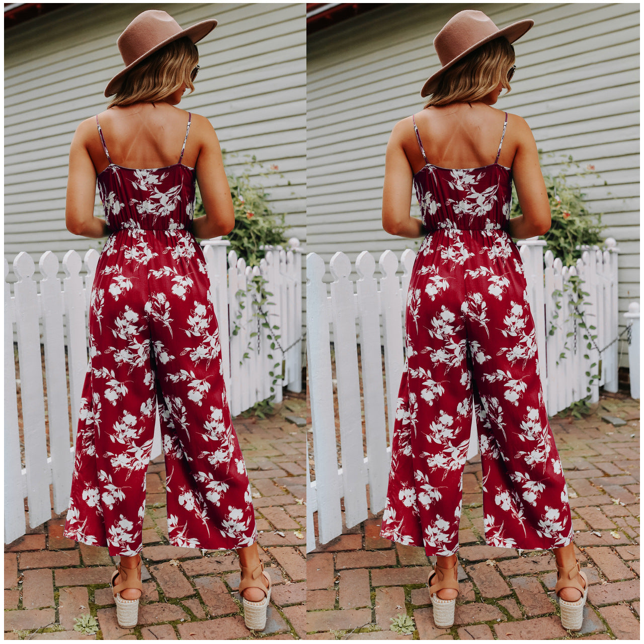 Dame Luftigt Jumpsuit med blomstret design og elastisk bånd Stiila