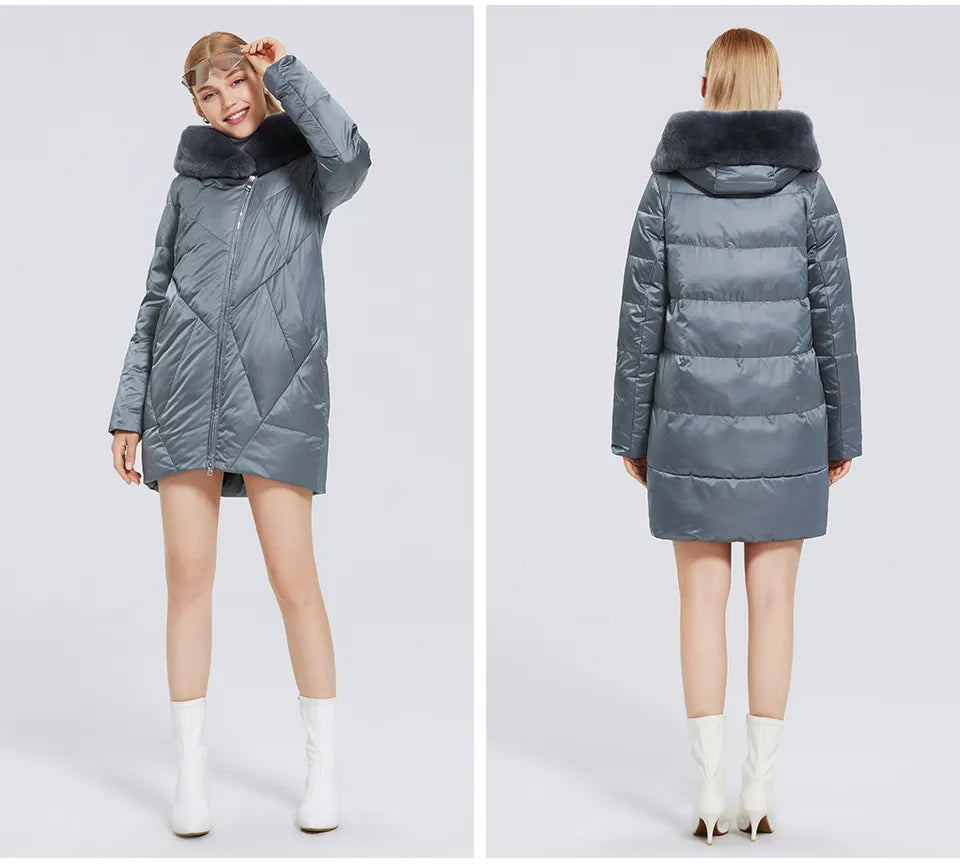 Stilla | Elegant og Trendy Kvalitetsfrakke Med Kuns pels Til Damer