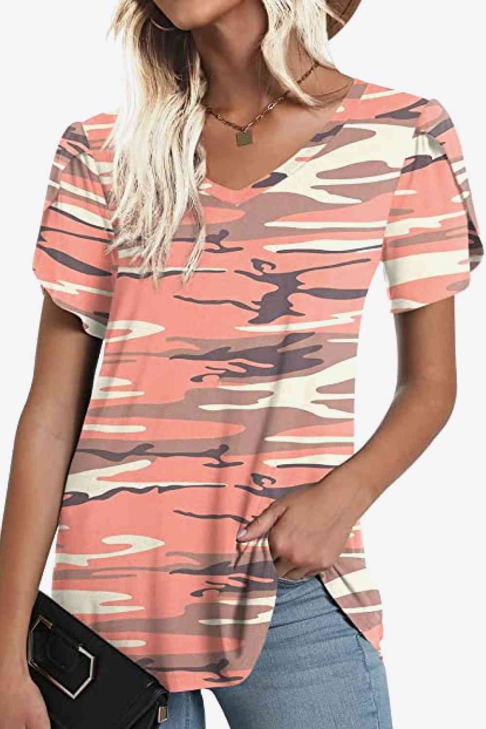 Stilla | Petal Sleeve V-hals Bluse