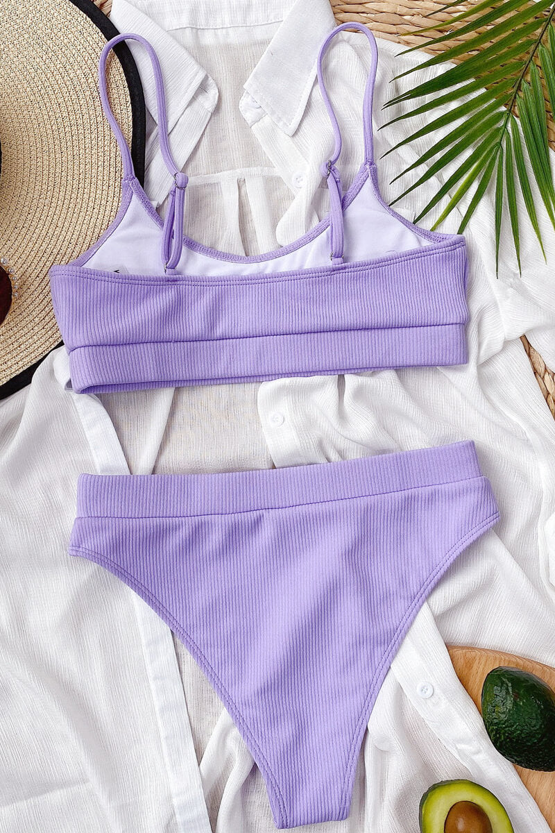 Stilla | Stribet Bikini Top Og Bikini Bund Med Struktureret Bund