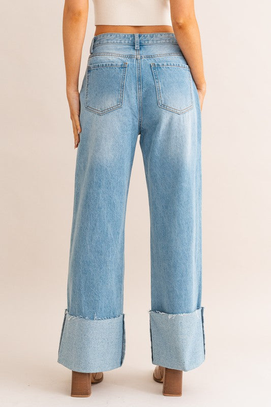 Stilla | Talje Bred Ben Cuffed Jeans