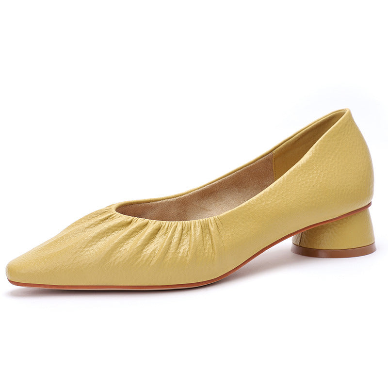 Dame Elegant Blok-hæls Slip-On Ballerinas Stilla