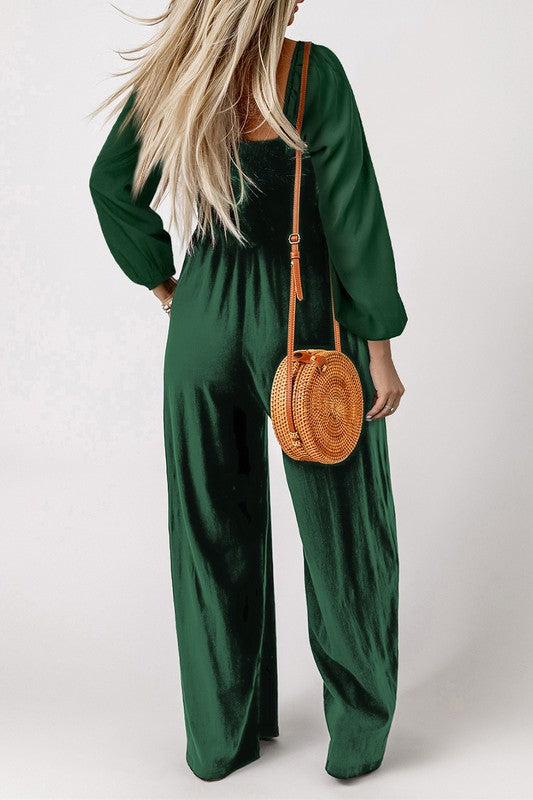 Stilla | Ærmeløs Square Neck Smocked Bodice Jumpsuit