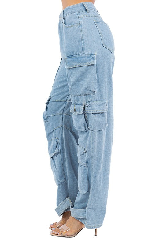 Stilla | Cargo Style Denim Bukser